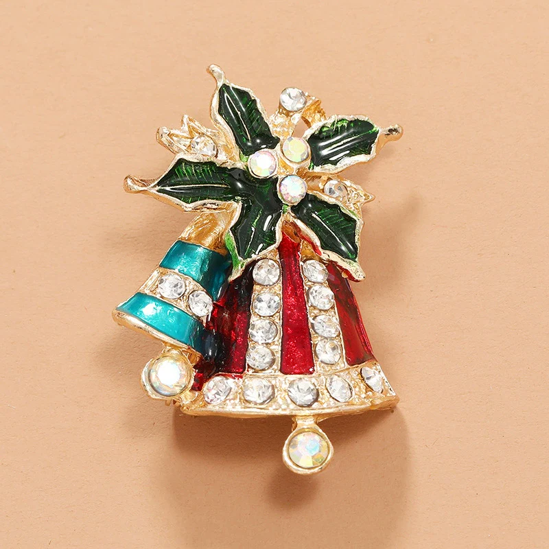 Women's Fashion Retro Alloy Christmas Ornament Bell Brooch - Image 3
