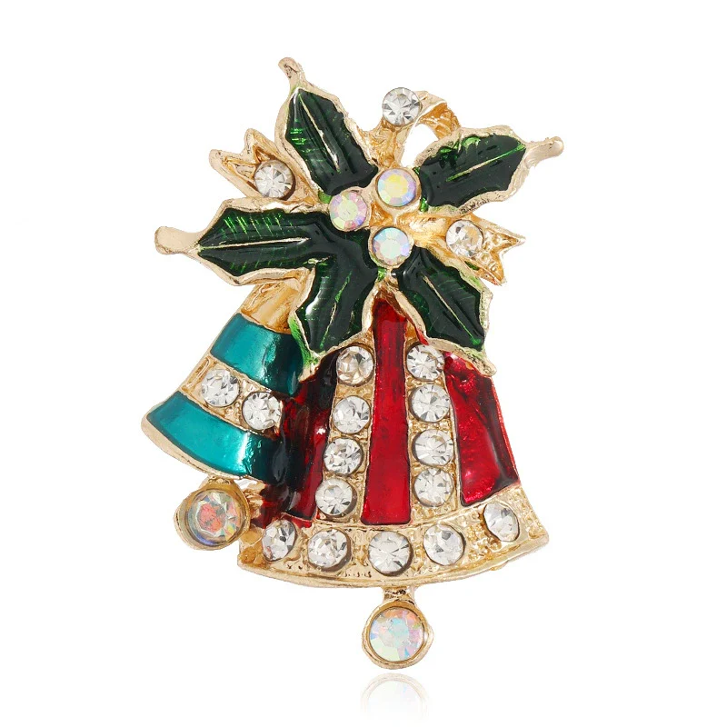 Women's Fashion Retro Alloy Christmas Ornament Bell Brooch - Image 5