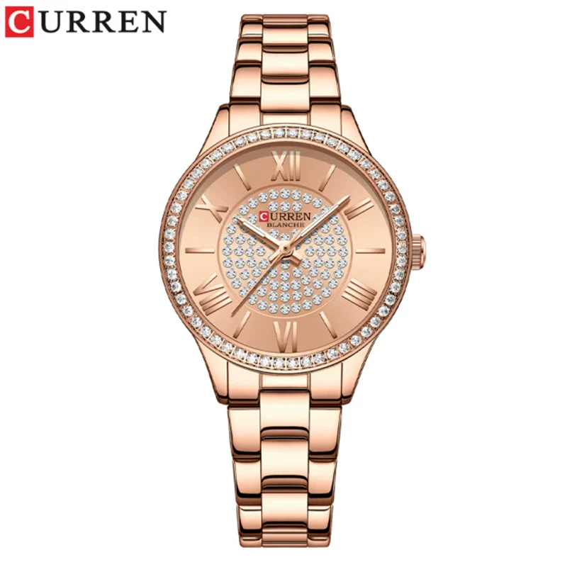 Women's Fashion Rhinestone Watch Stainless Steel Band Round Dial Quartz Watch - Image 10