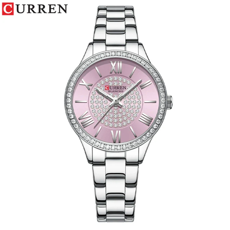 Women's Fashion Rhinestone Watch Stainless Steel Band Round Dial Quartz Watch - Image 11