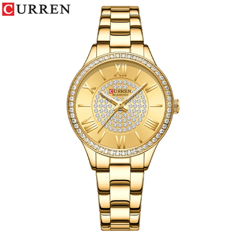 Women's Fashion Rhinestone Watch Stainless Steel Band Round Dial Quartz Watch - Image 6