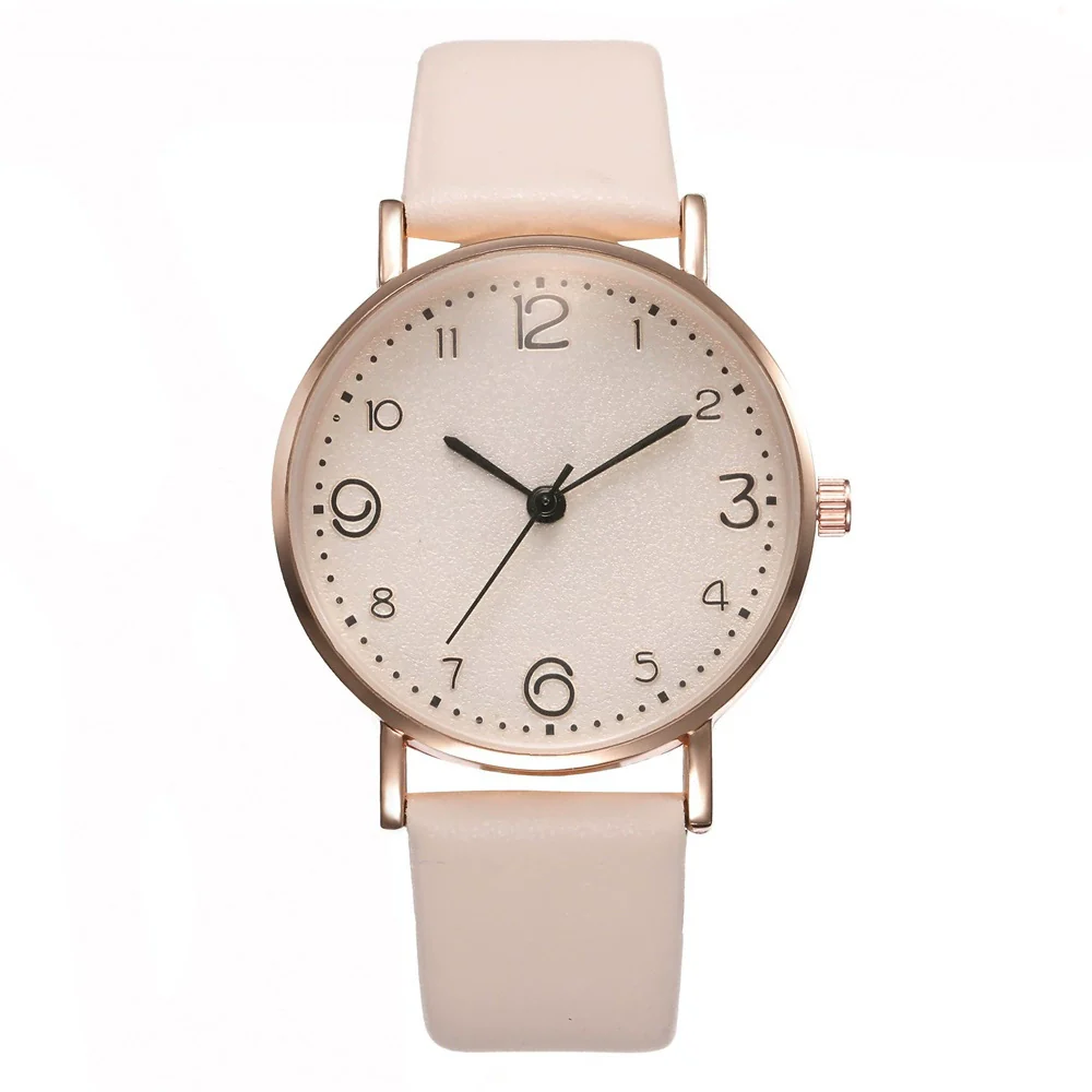 Women's Fashion Simple Belt Quartz Watch With Imitation Leather Strap Alloy Case And Round Dial - Image 4