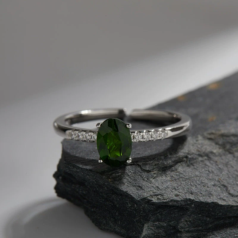 Women's Fashion Simple Geometric S925 Sterling Silver Ring Set With Natural Topaz Garnet Citrine - Image 7