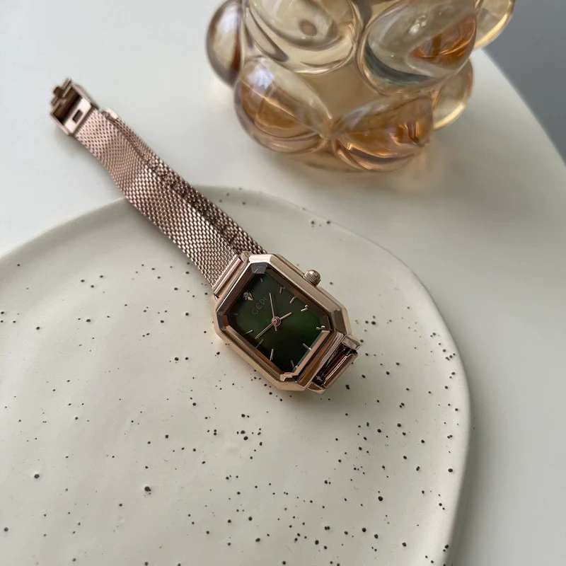 Women's Fashion Square Dial Watch Alloy Case Steel Wire Belt Simple Elegant Leisure Style - Image 7