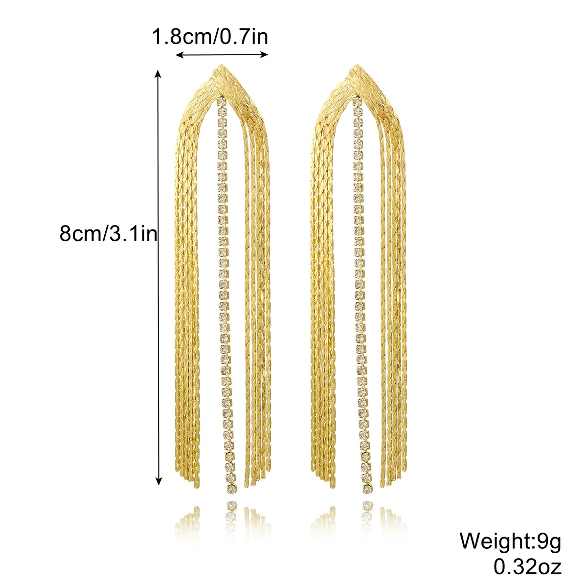 Women's Fashion Tassel Earrings Copper Heart Drop Shape Geometric Electroplated - Image 12