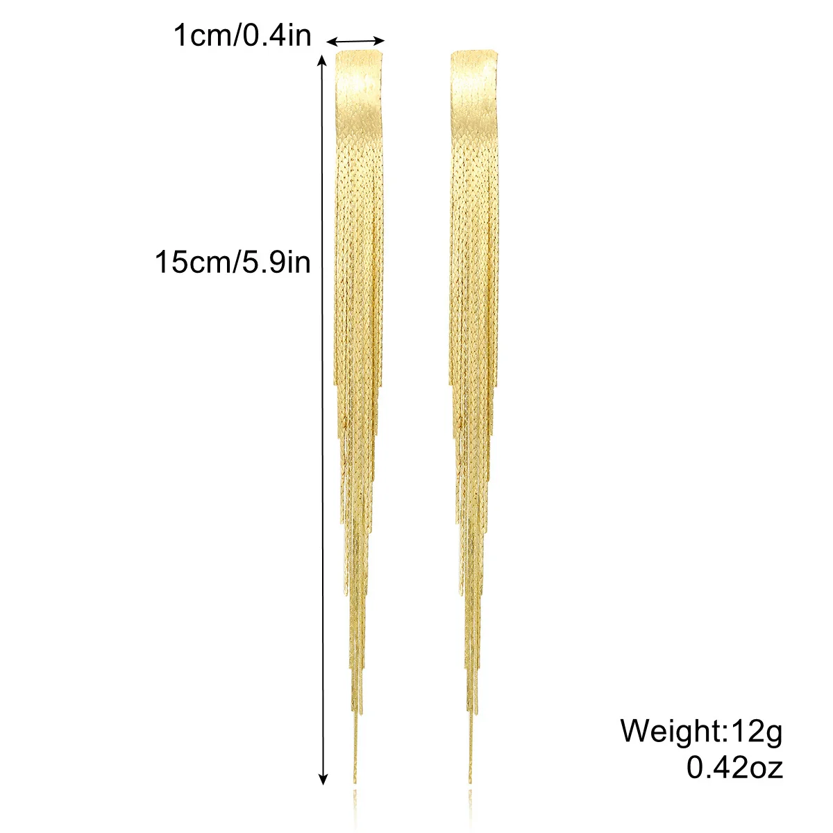 Women's Fashion Tassel Earrings Copper Heart Drop Shape Geometric Electroplated - Image 15