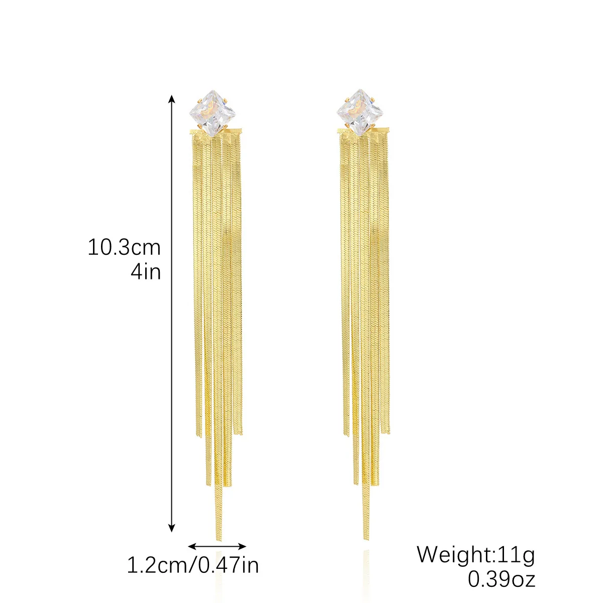Women's Fashion Tassel Earrings Copper Heart Drop Shape Geometric Electroplated - Image 6