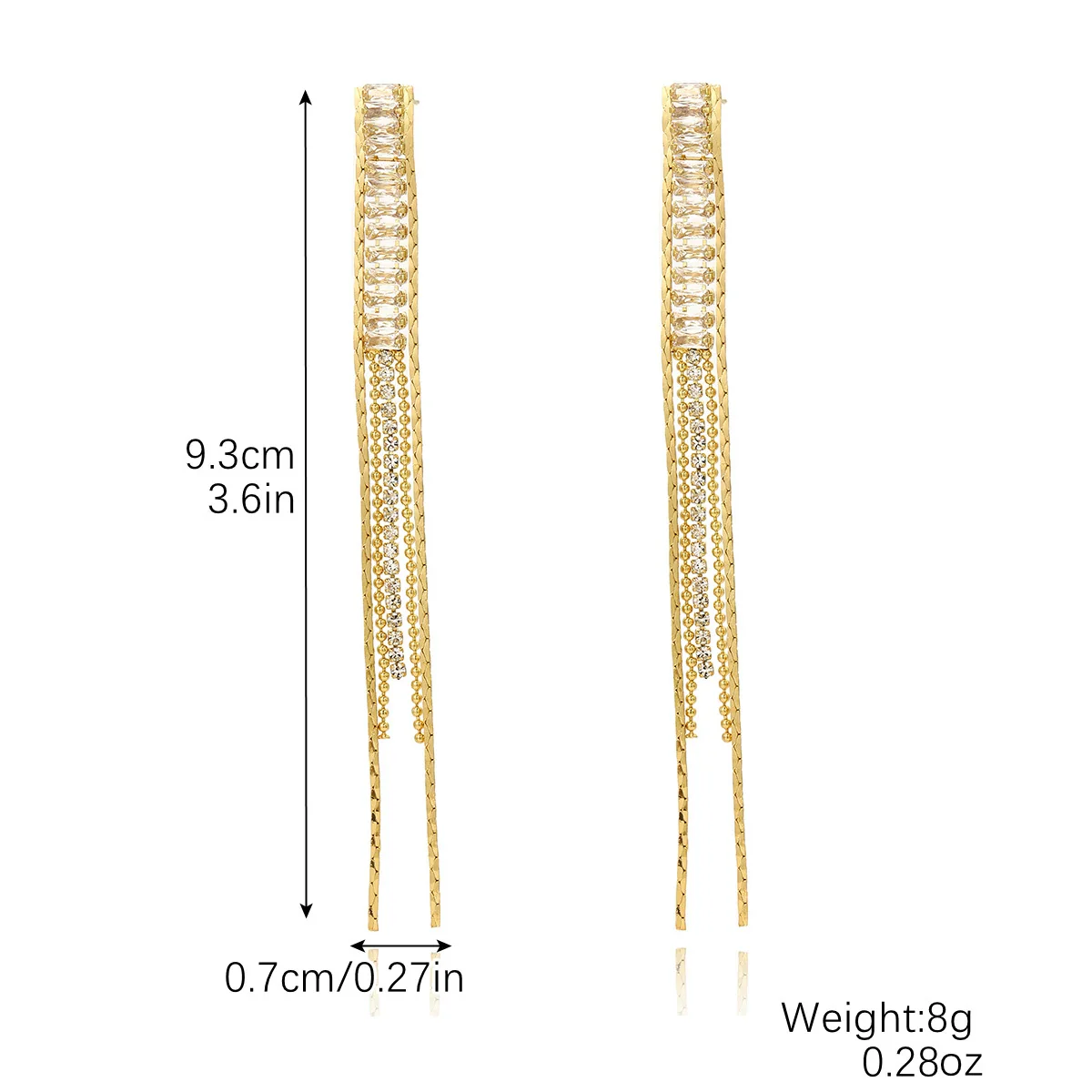 Women's Fashion Tassel Earrings Copper Heart Drop Shape Geometric Electroplated - Image 7