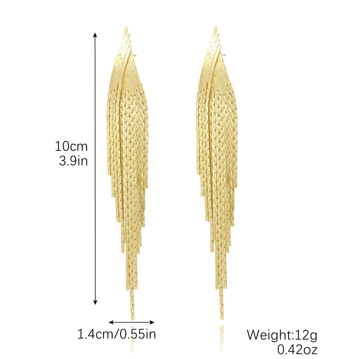 Women's Fashion Tassel Earrings Copper Heart Drop Shape Geometric Electroplated - Image 8