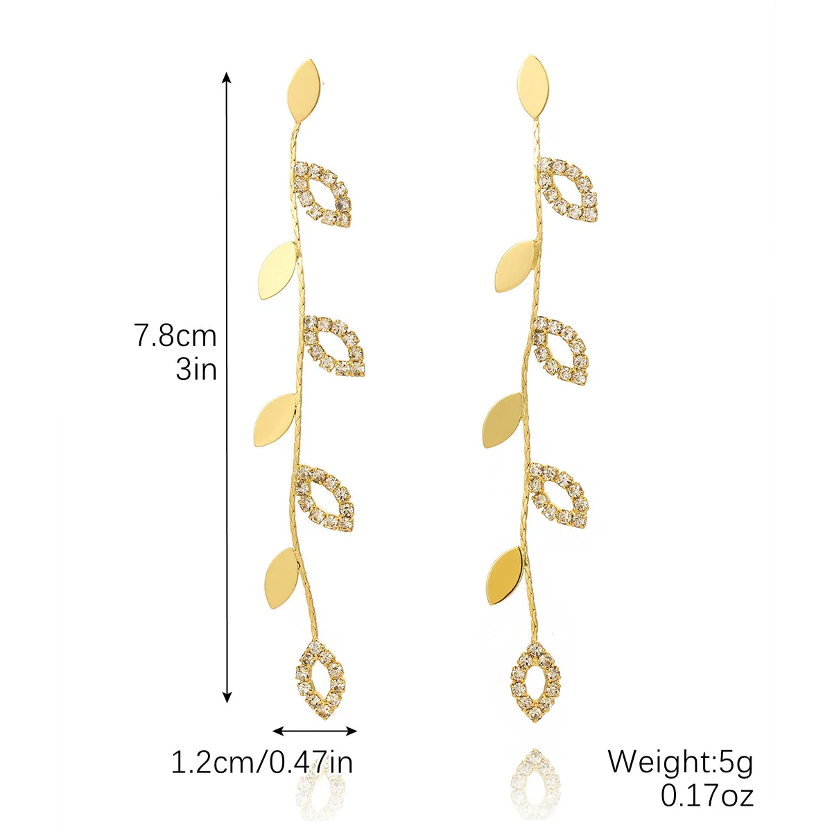 Women's Fashion Tassel Earrings Copper Heart Drop Shape Geometric Electroplated - Image 9