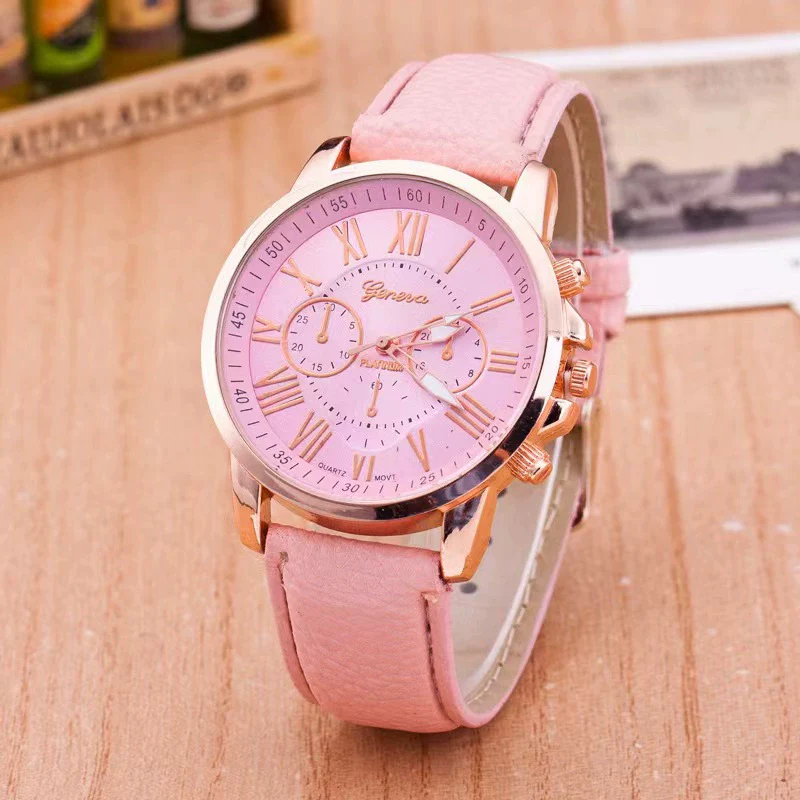 Women's Fashion Watch Belt Alloy Case Pu Strap Stainless Steel Clasp Round Dial Leisure Style - Image 2