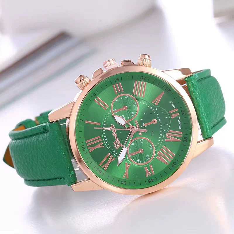 Women's Fashion Watch Belt Alloy Case Pu Strap Stainless Steel Clasp Round Dial Leisure Style - Image 9