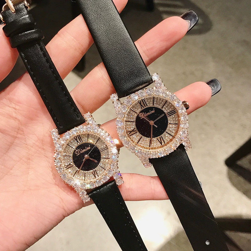 Women's Fashion Waterproof Watch With Genuine Leather Strap Alloy Case Stainless Steel Buckle And Round Dial - Image 3