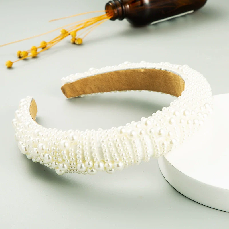 Women's Fashion Widebrimmed Cloth Headband With Pearls - Image 2
