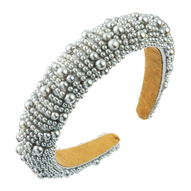 Women's Fashion Widebrimmed Cloth Headband With Pearls - Image 5