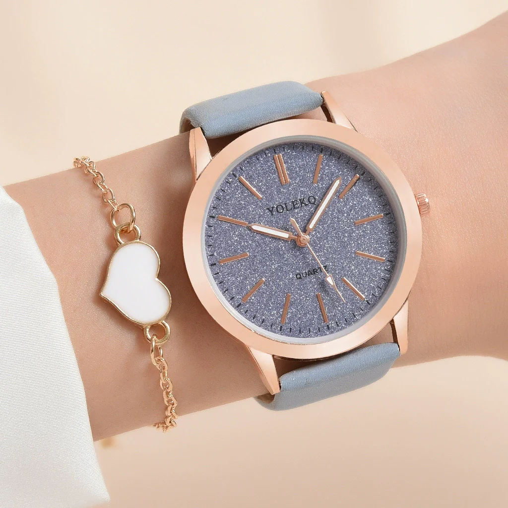 Women's Fashionable Alloy And Textile Glass Quartz Round Dial Watch - Image 10