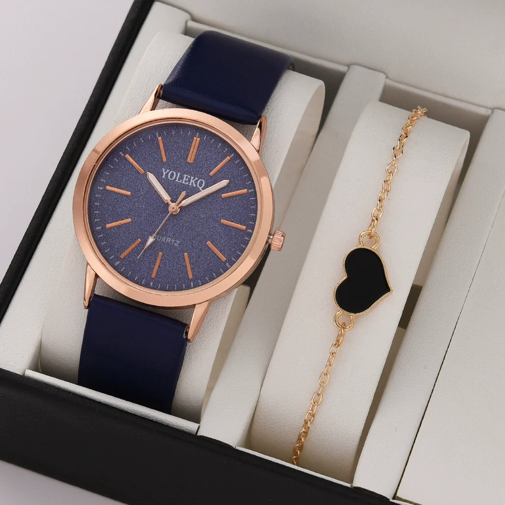 Women's Fashionable Alloy And Textile Glass Quartz Round Dial Watch - Image 13