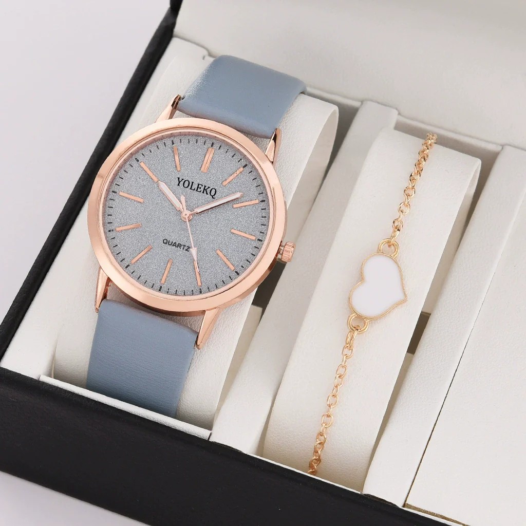 Women's Fashionable Alloy And Textile Glass Quartz Round Dial Watch - Image 17
