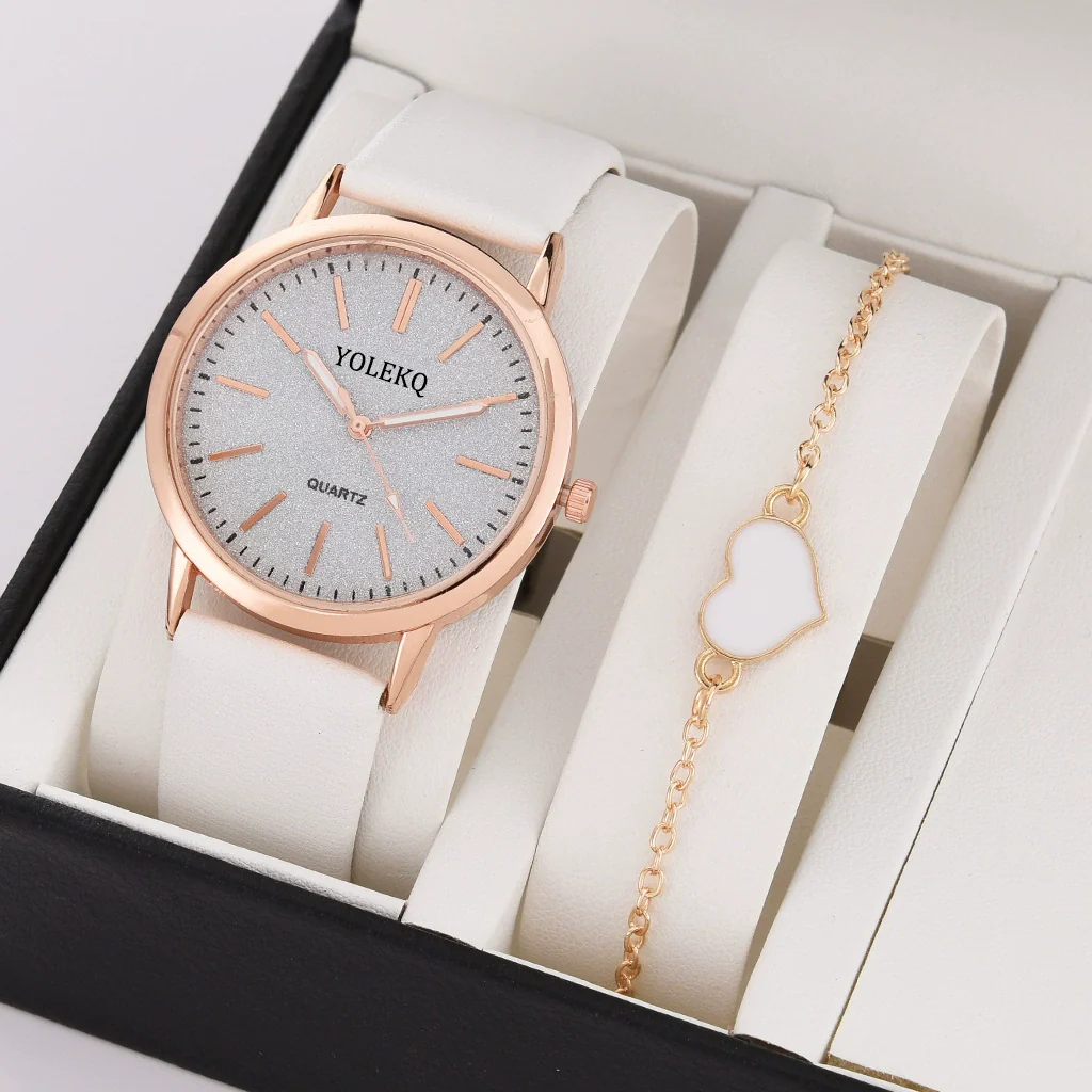 Women's Fashionable Alloy And Textile Glass Quartz Round Dial Watch - Image 18