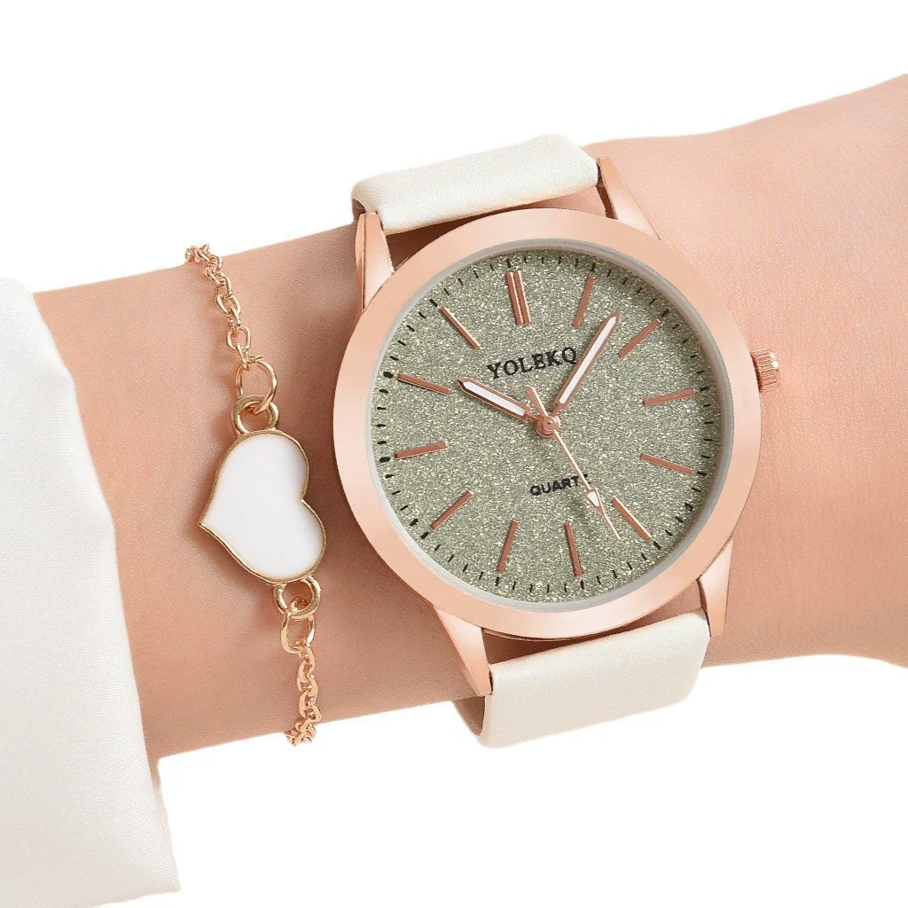 Women's Fashionable Alloy And Textile Glass Quartz Round Dial Watch - Image 5