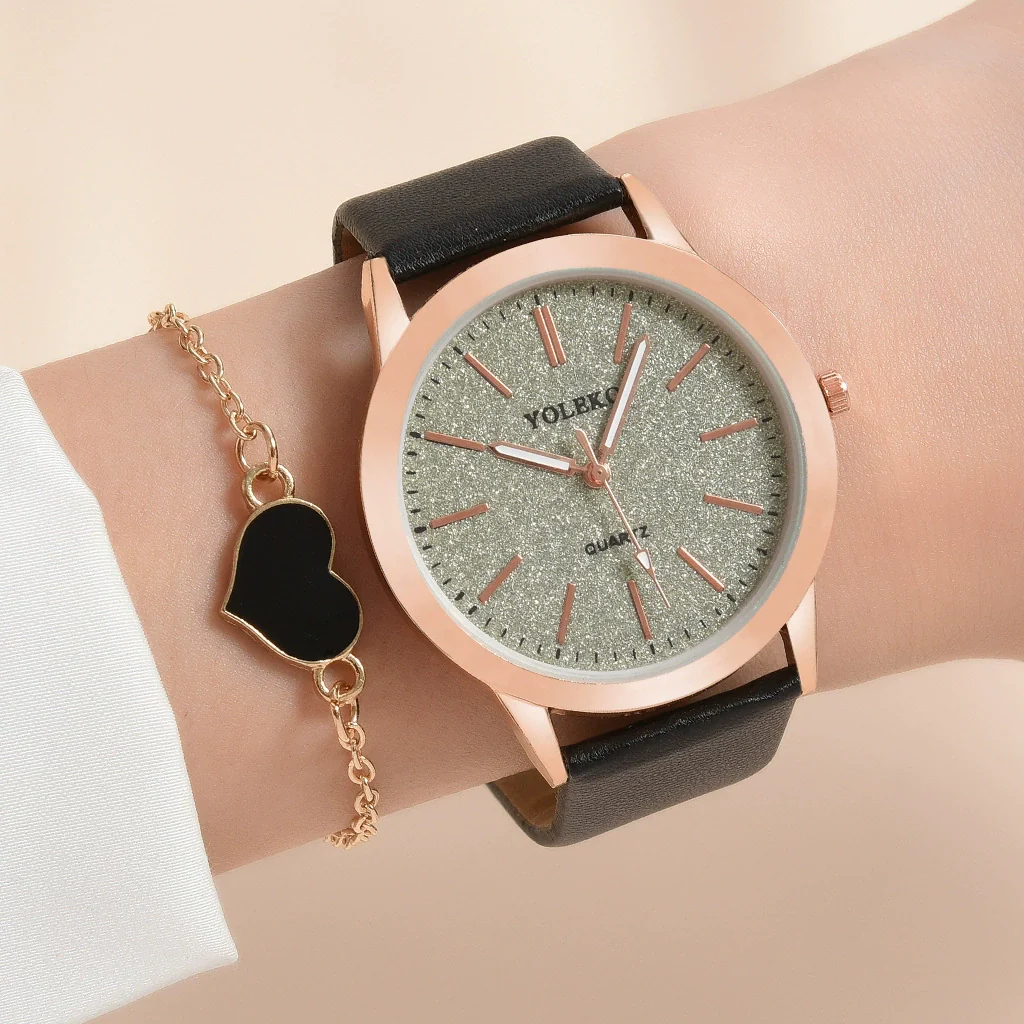 Women's Fashionable Alloy And Textile Glass Quartz Round Dial Watch - Image 6