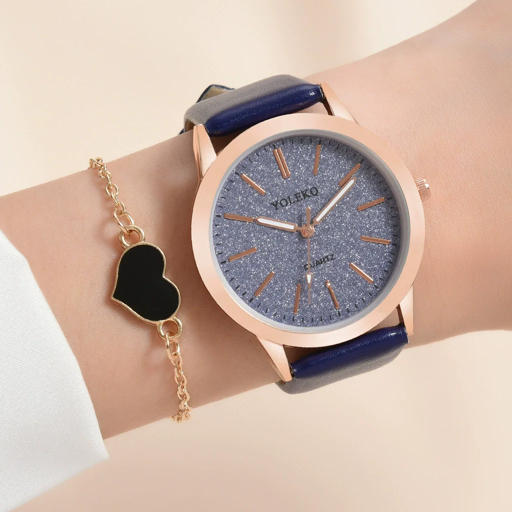 Women's Fashionable Alloy And Textile Glass Quartz Round Dial Watch - Image 7