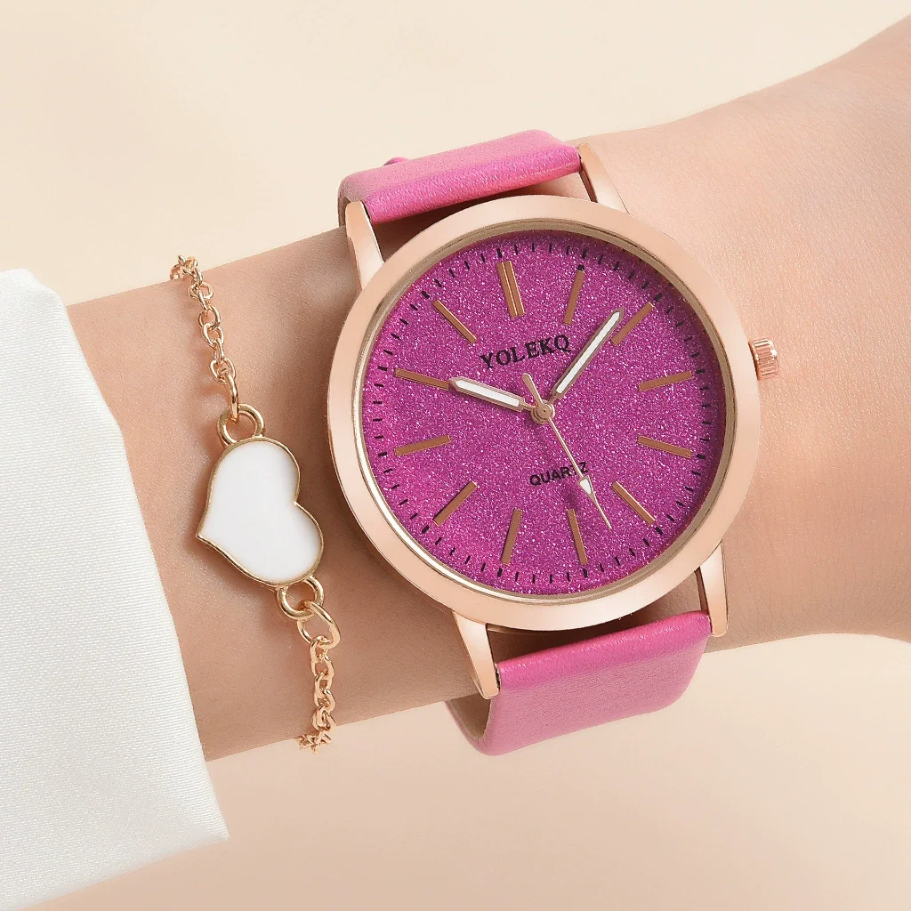 Women's Fashionable Alloy And Textile Glass Quartz Round Dial Watch - Image 9
