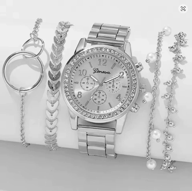 Women's Fashionable Alloy Watches With Round Dial And Stainless Steel Buckle - Image 7