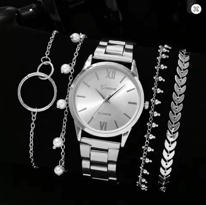 Women's Fashionable Alloy Watches With Round Dial And Stainless Steel Buckle - Image 8