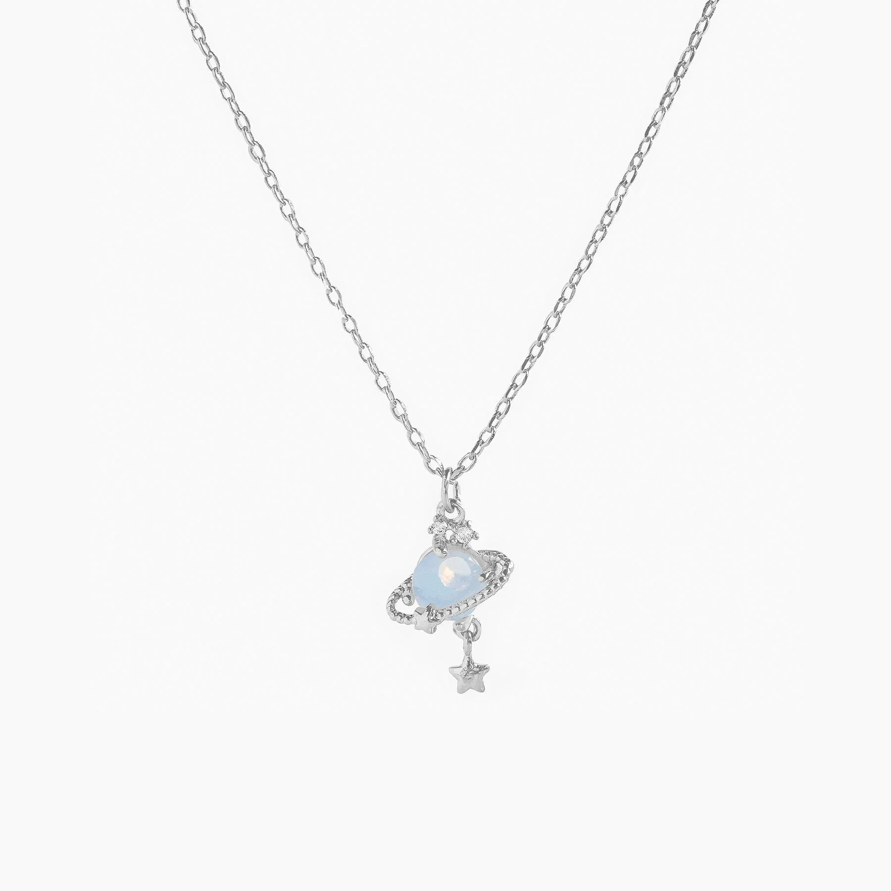 Women's Fashionable Jewelry Copper 18K Star Pattern Planet Saturn Ring Necklace Planetary Pendant Clavicle Chain - Image 6