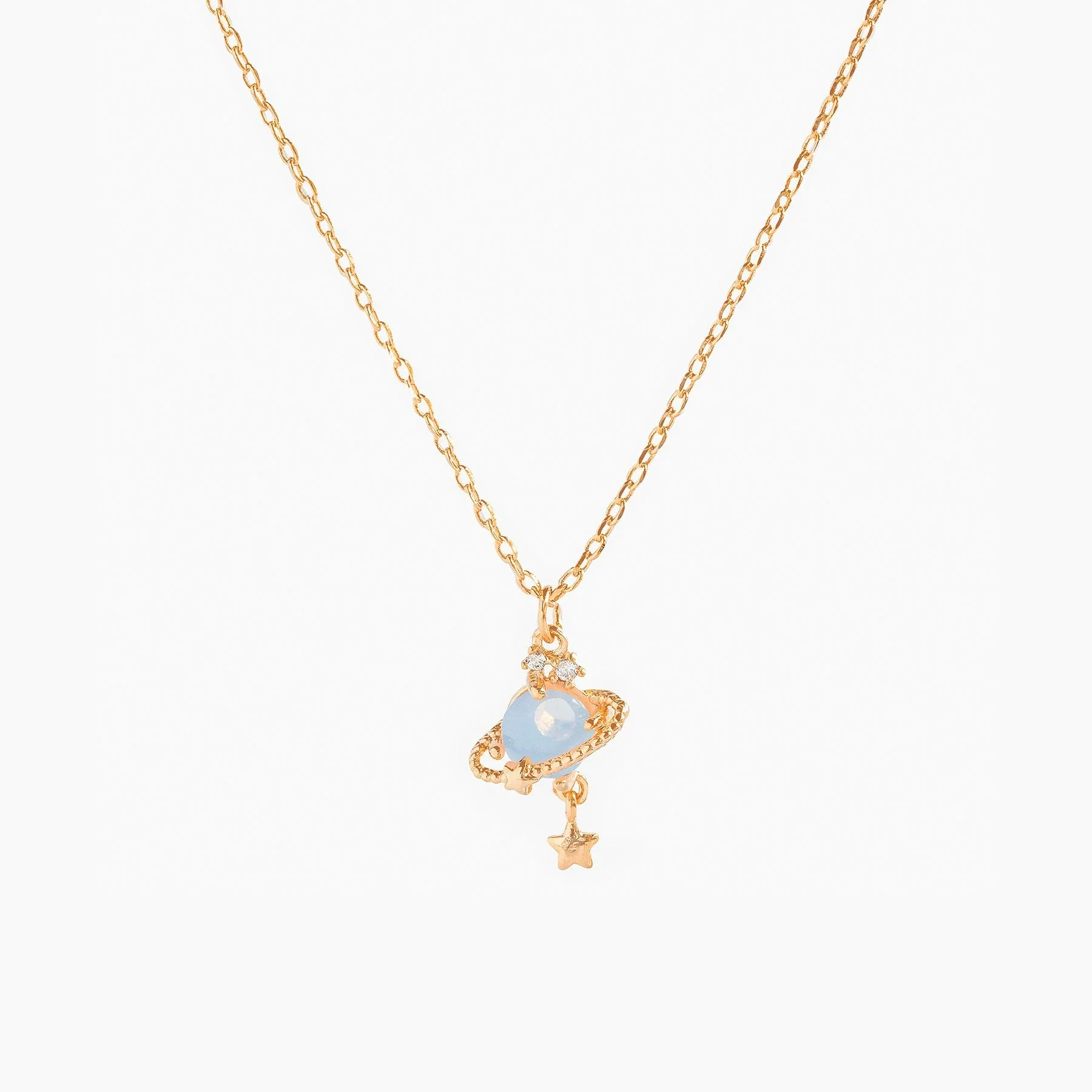 Women's Fashionable Jewelry Copper 18K Star Pattern Planet Saturn Ring Necklace Planetary Pendant Clavicle Chain - Image 7