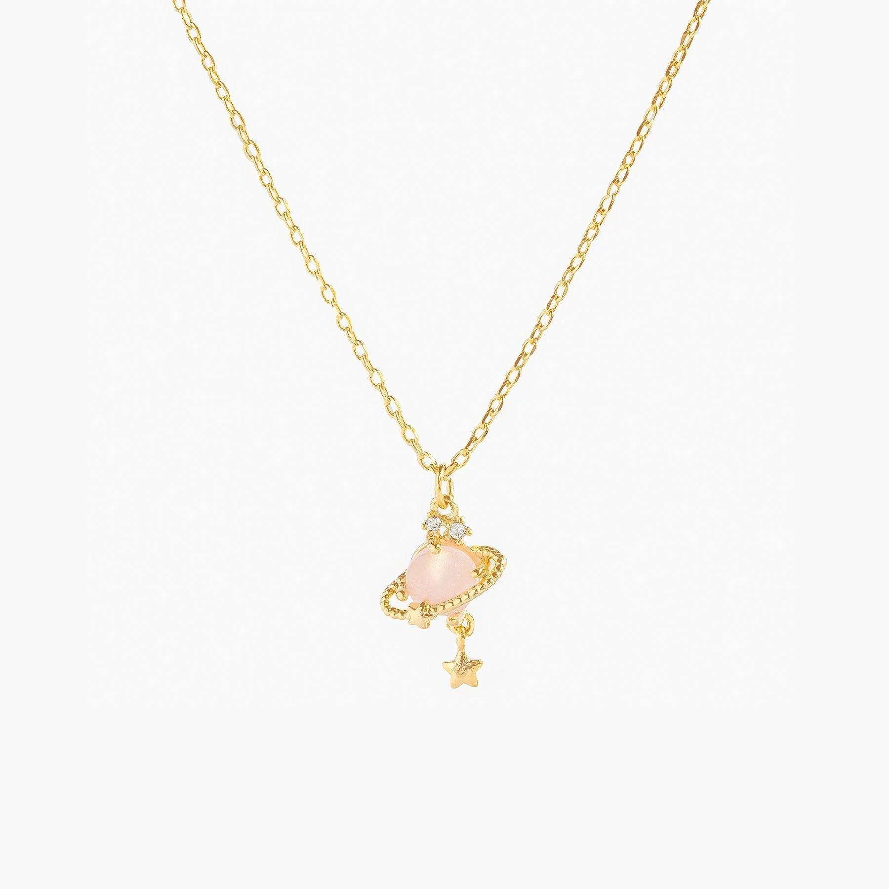 Women's Fashionable Jewelry Copper 18K Star Pattern Planet Saturn Ring Necklace Planetary Pendant Clavicle Chain - Image 8