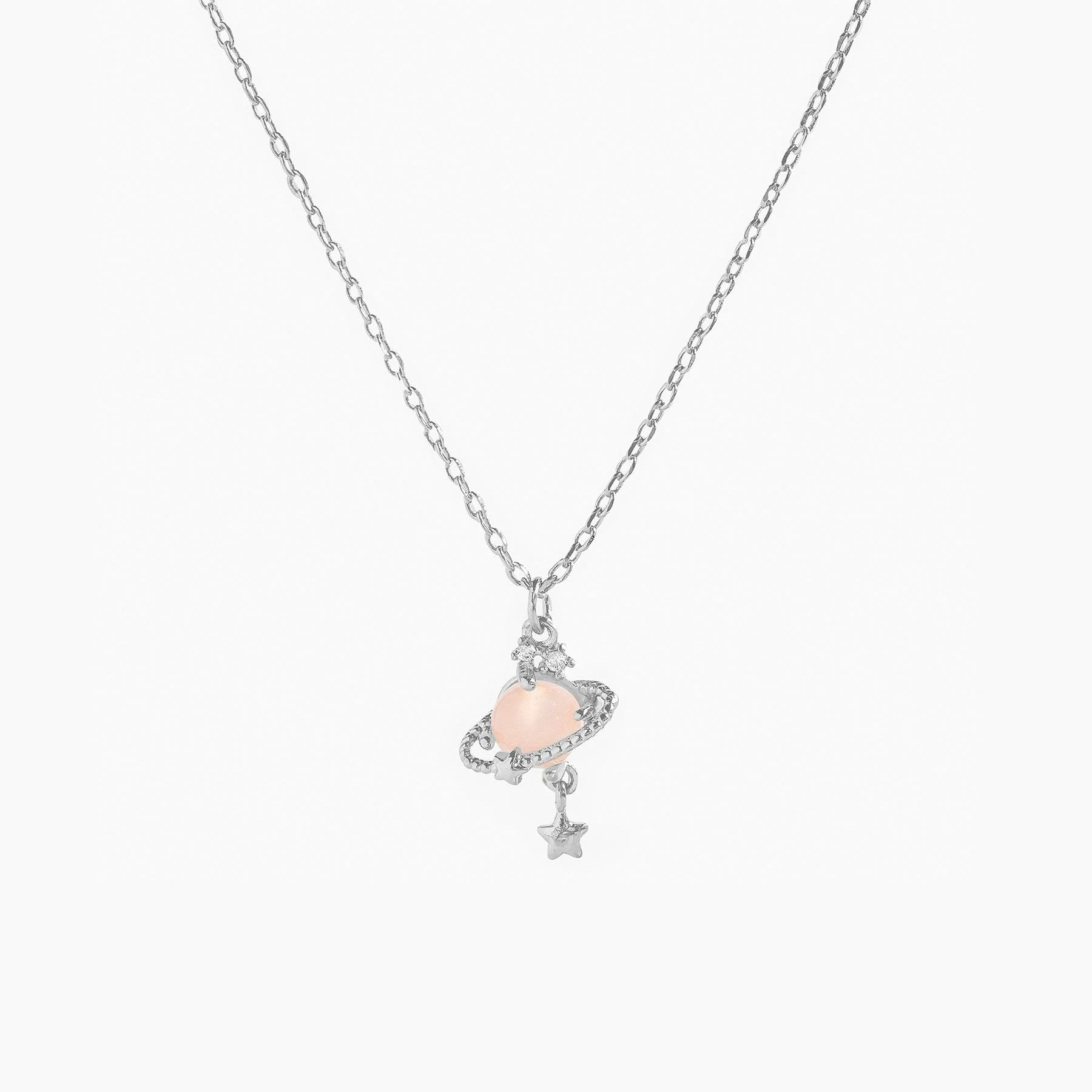 Women's Fashionable Jewelry Copper 18K Star Pattern Planet Saturn Ring Necklace Planetary Pendant Clavicle Chain - Image 9