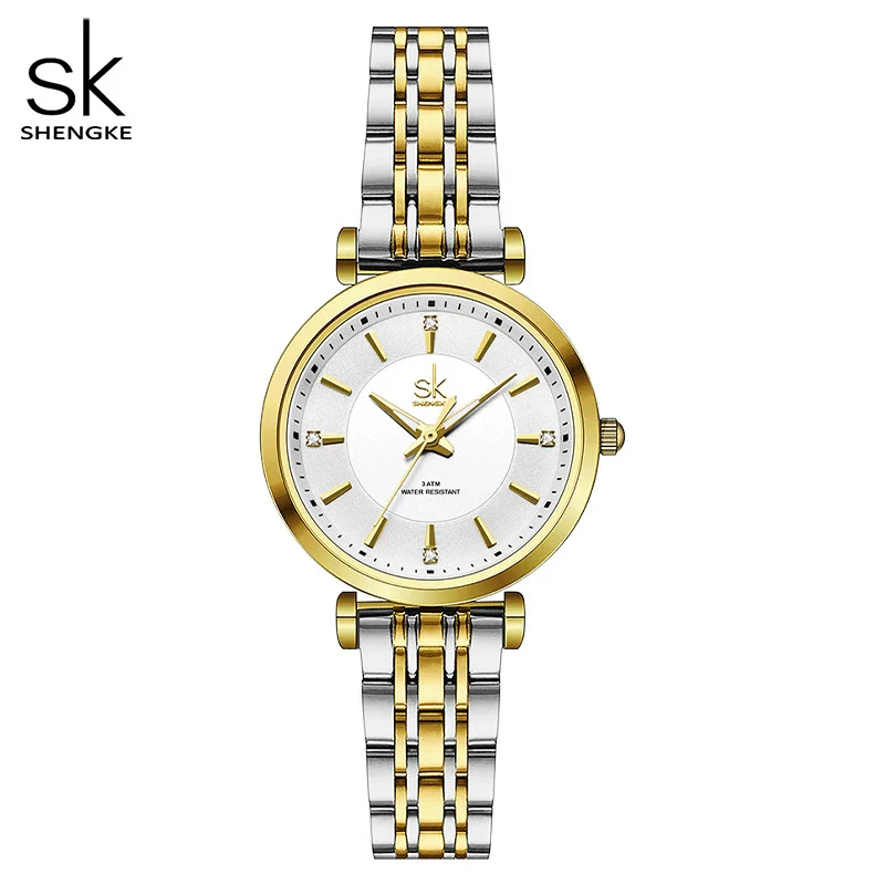 Women's Fashionable Simple Diamondembedded Light Luxury Watch With Steel Belt And Round Dial - Image 3