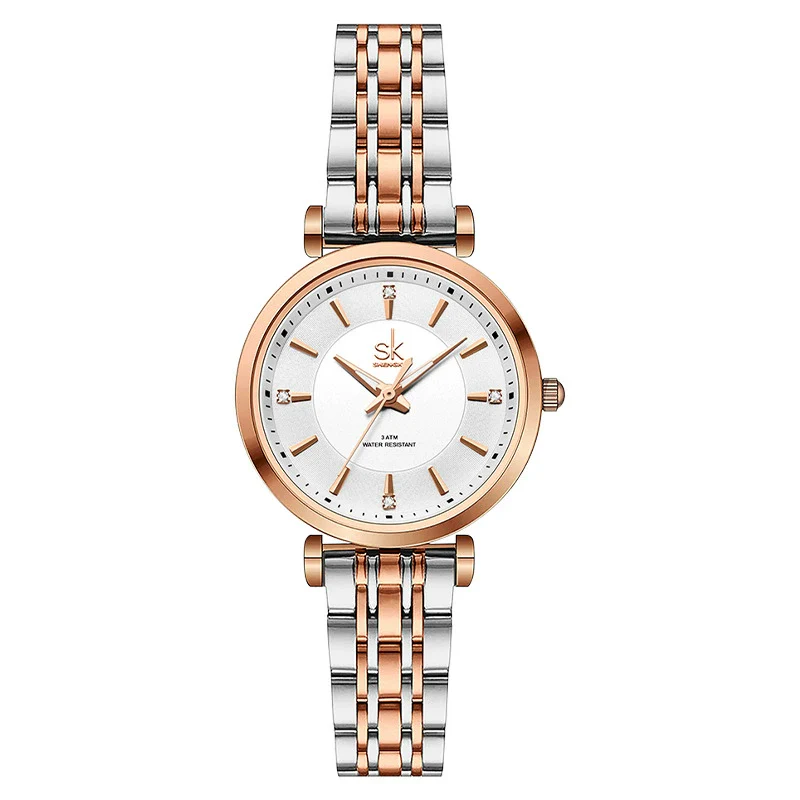 Women's Fashionable Simple Diamondembedded Light Luxury Watch With Steel Belt And Round Dial - Image 6