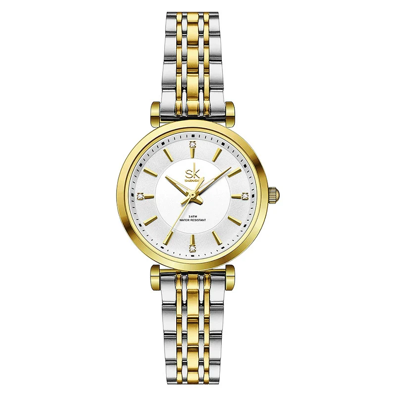 Women's Fashionable Simple Diamondembedded Light Luxury Watch With Steel Belt And Round Dial - Image 8