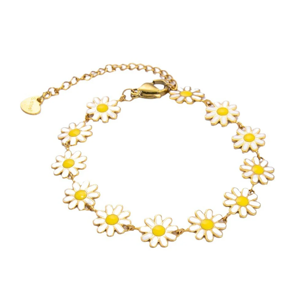 Women's Fresh Flower Stainless Steel And Titanium Steel Electroplated Bracelet - Image 5