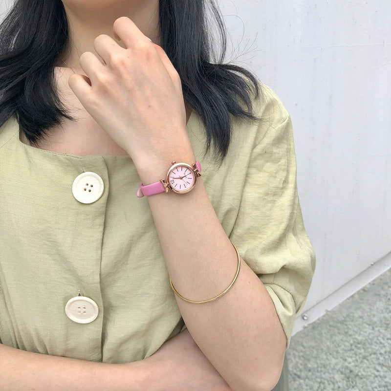 Women's Fresh Style Alloy Watch With Round Dial And Stainless Steel Pin Buckle Retro Artistic And Leisure Design - Image 7
