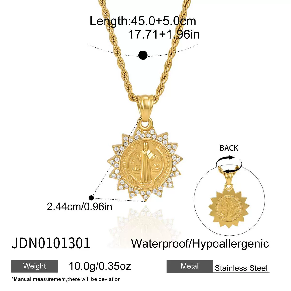 Women's Geometric Cartoon Character Stainless Steel Necklace With Pvd Furnace Vacuum Real Gold Plating - Image 6