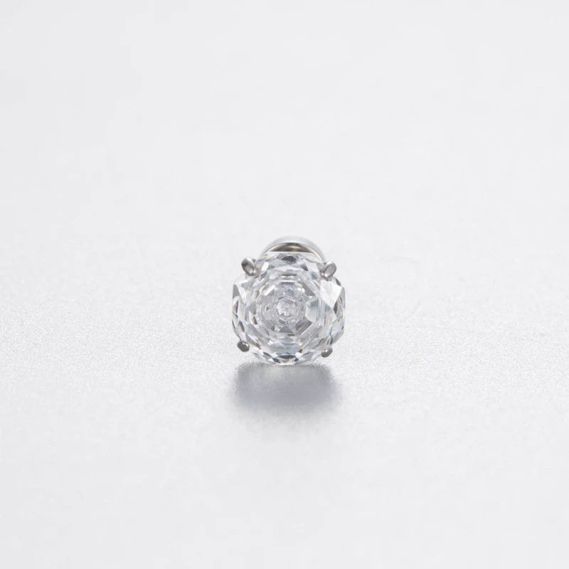 Women's Geometric Metal Zircon Earrings With Titanium Steel Screws And Rosecut Treatment - Image 5