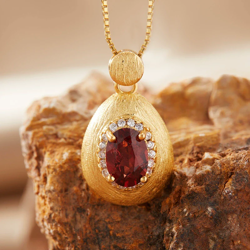 Women's Geometric Natural Amethytetine Pendant Necklace In S925 Sterling Silver With Gem And Crystal Design - Image 11