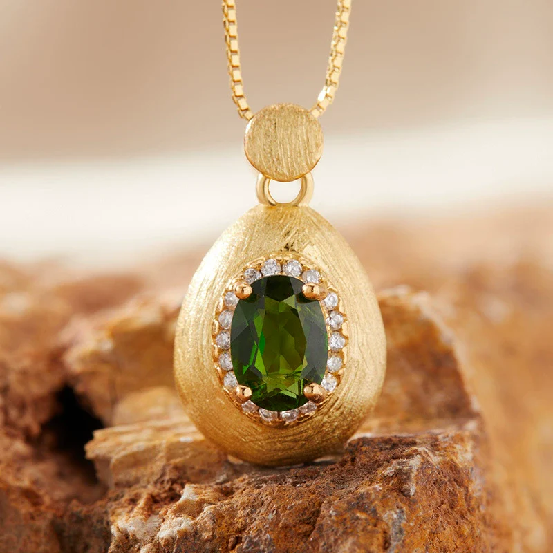 Women's Geometric Natural Amethytetine Pendant Necklace In S925 Sterling Silver With Gem And Crystal Design - Image 15