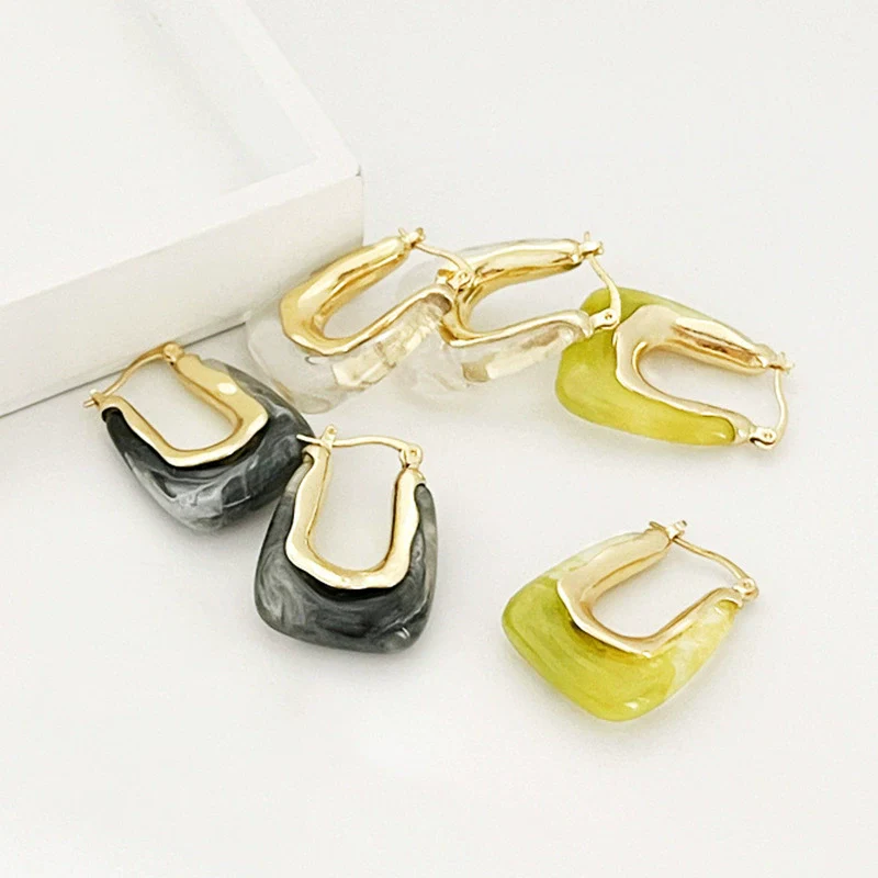 Women's Geometric Ushaped Resin Earrings Fashion Jewelry Accessories