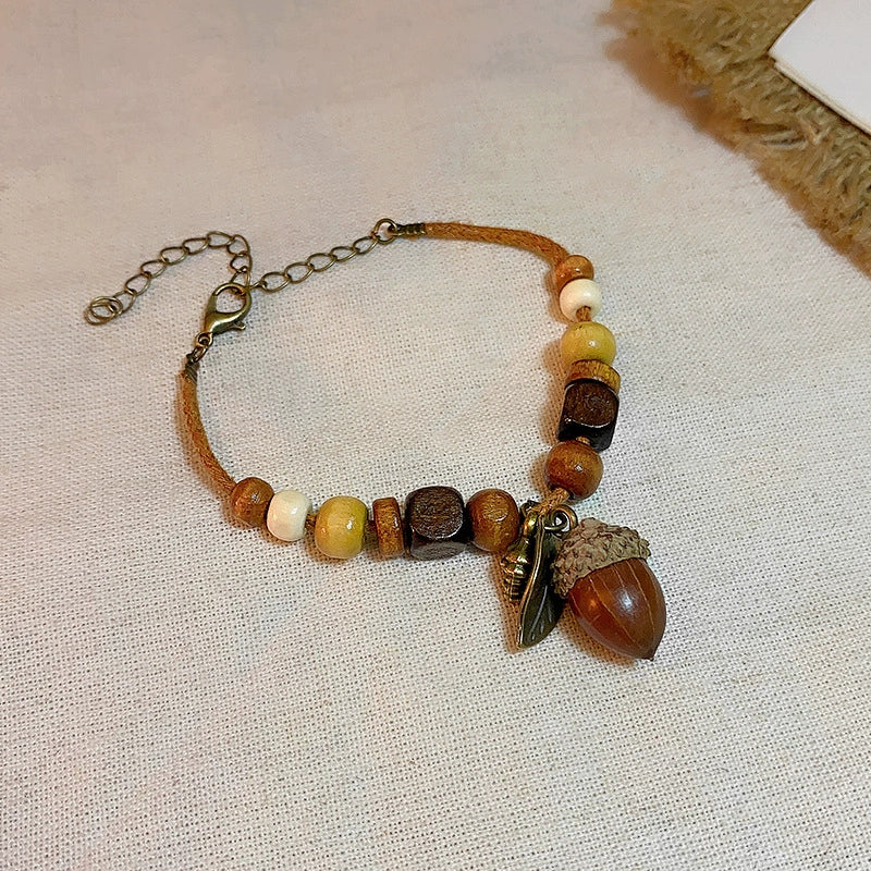 Women's Geometric Wood Handmade Dried Fruit Pendant Clavicle Chain Necklace Accessories - Image 7