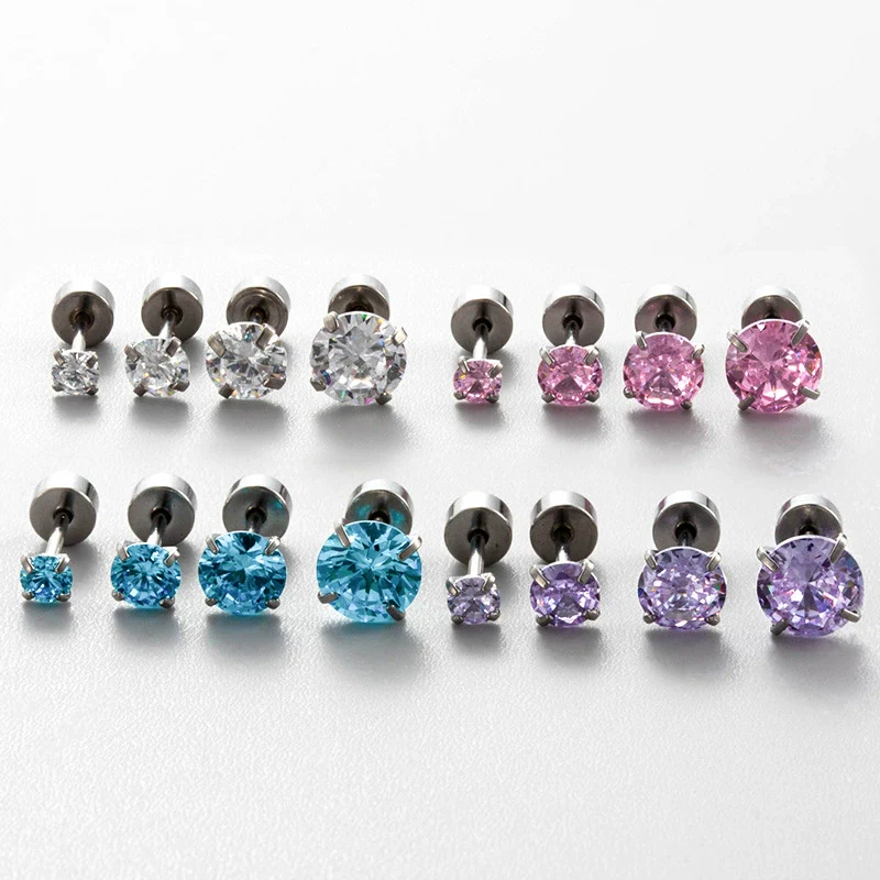 Women's Geometric Zirconia Titanium Steel Earring