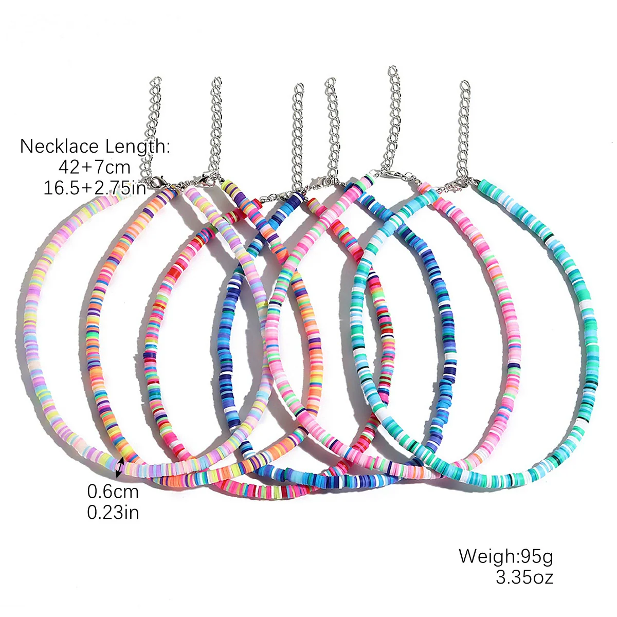 Women's Glass Glaze Organic Glass Ball Chain Geometric Multilayer Beads Necklace With Polishing - Image 7