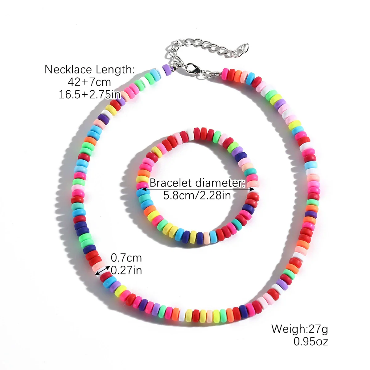 Women's Glass Glaze Organic Glass Ball Chain Geometric Multilayer Beads Necklace With Polishing - Image 8
