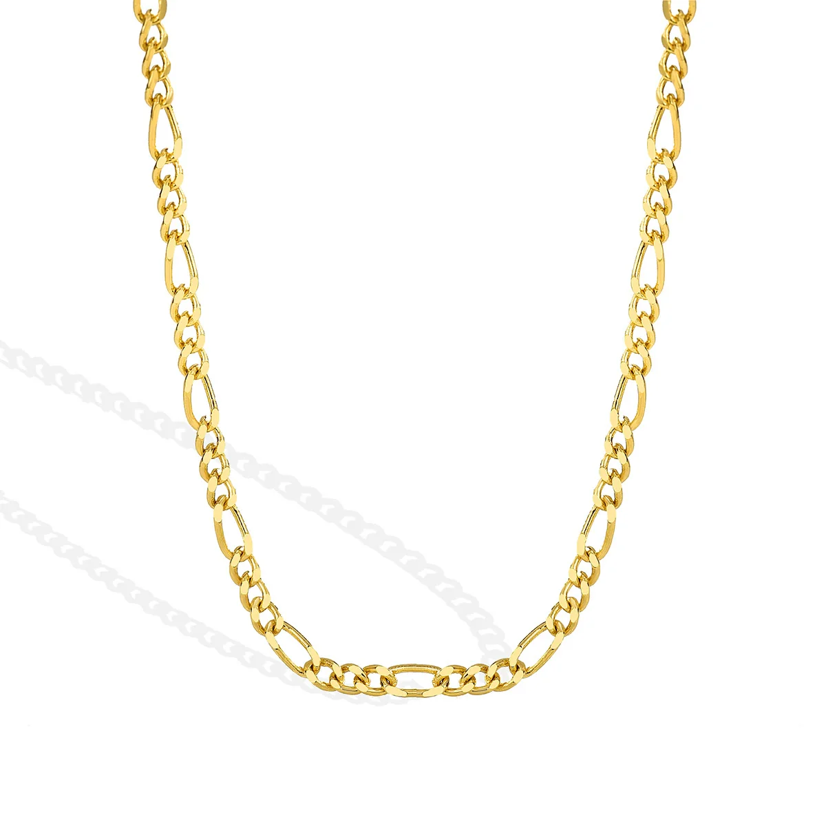 Women's Gold Plated Copper Figaro Chain Necklace Electroplated Cold Style - Image 6