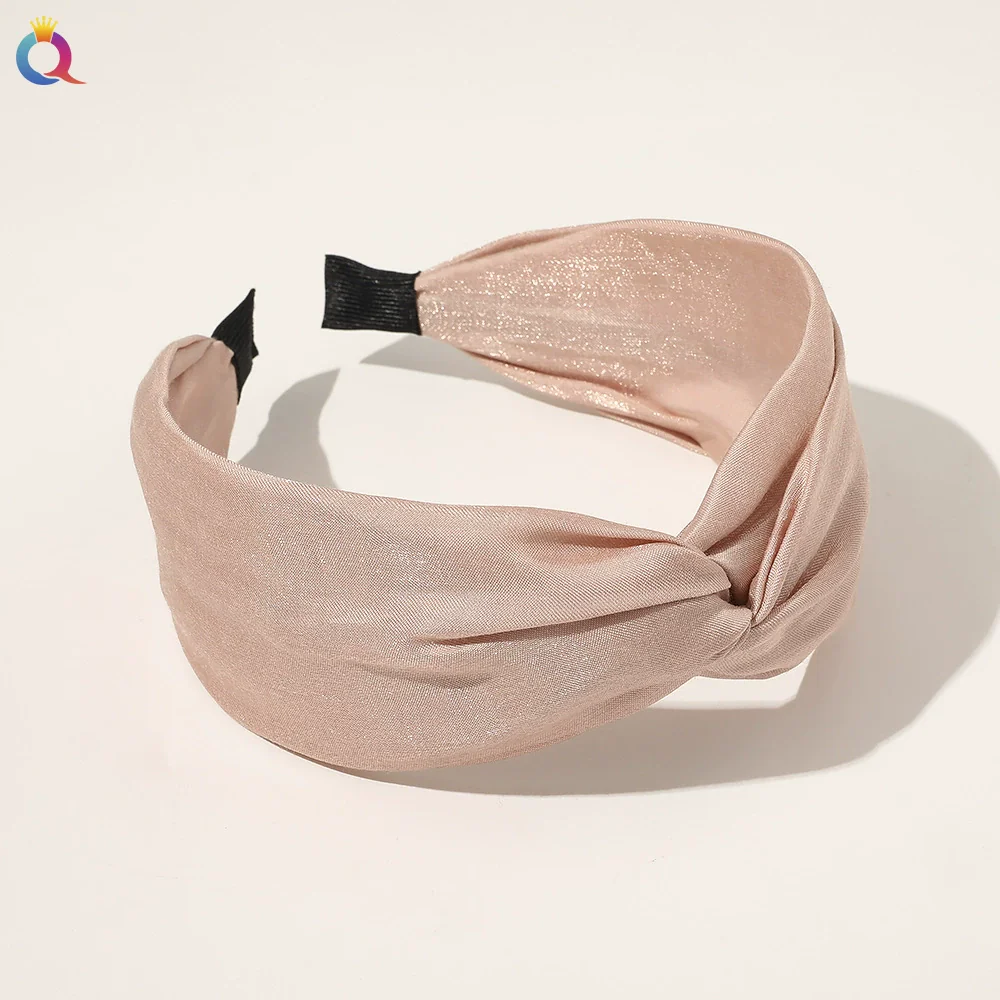 Women's Handmade Cloth Floral Widebrimmed Cross Hairband Hair Accessory With Printing - Image 5