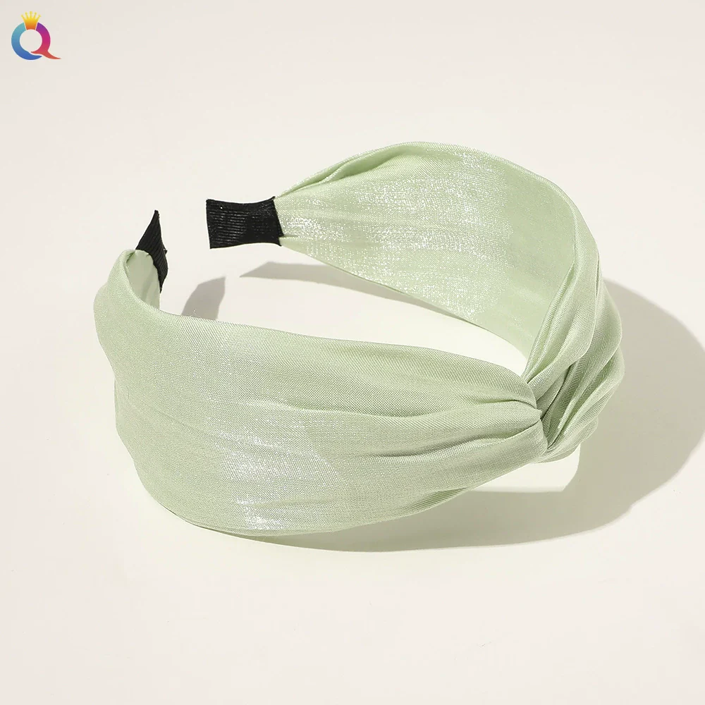 Women's Handmade Cloth Floral Widebrimmed Cross Hairband Hair Accessory With Printing - Image 6